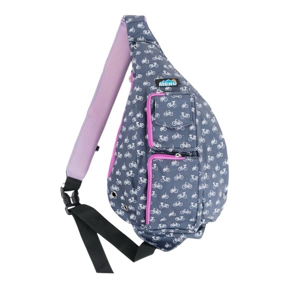 Meru Sling Pack Gray with Bicycles - Picture 1 of 13